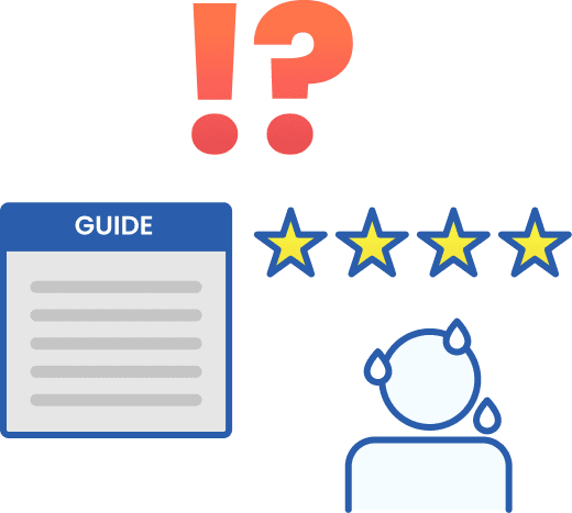 ガイドラインや評価制度対応に悩む担当者のイメージ